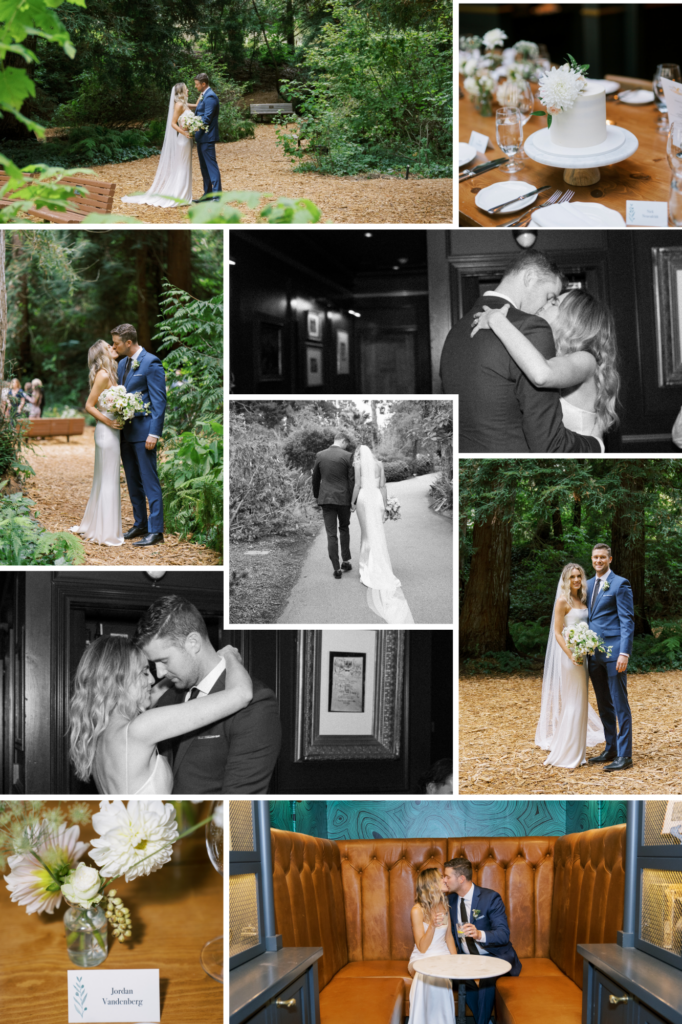 pinterest grid of a botanical gardens elopement 