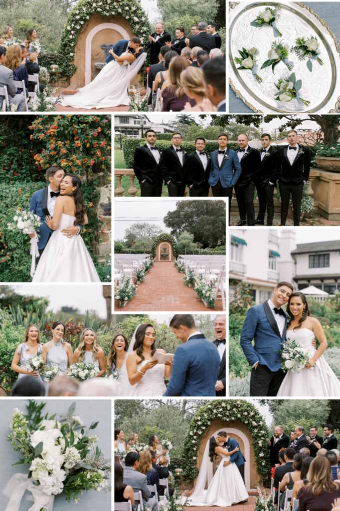 pinterest grid of a carmel la playa wedding