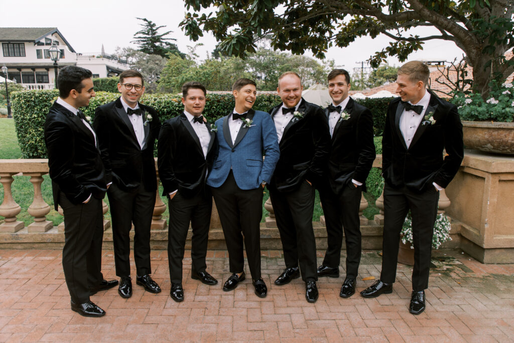 the groomsmen laughing