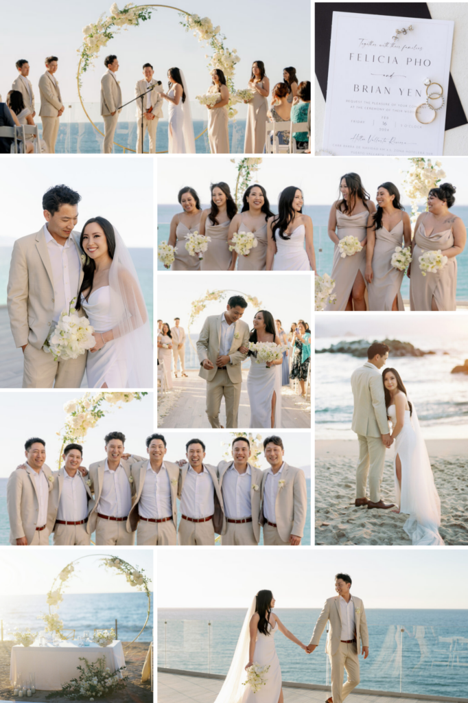 pinterest grid of a hilton vallarta riviera wedding