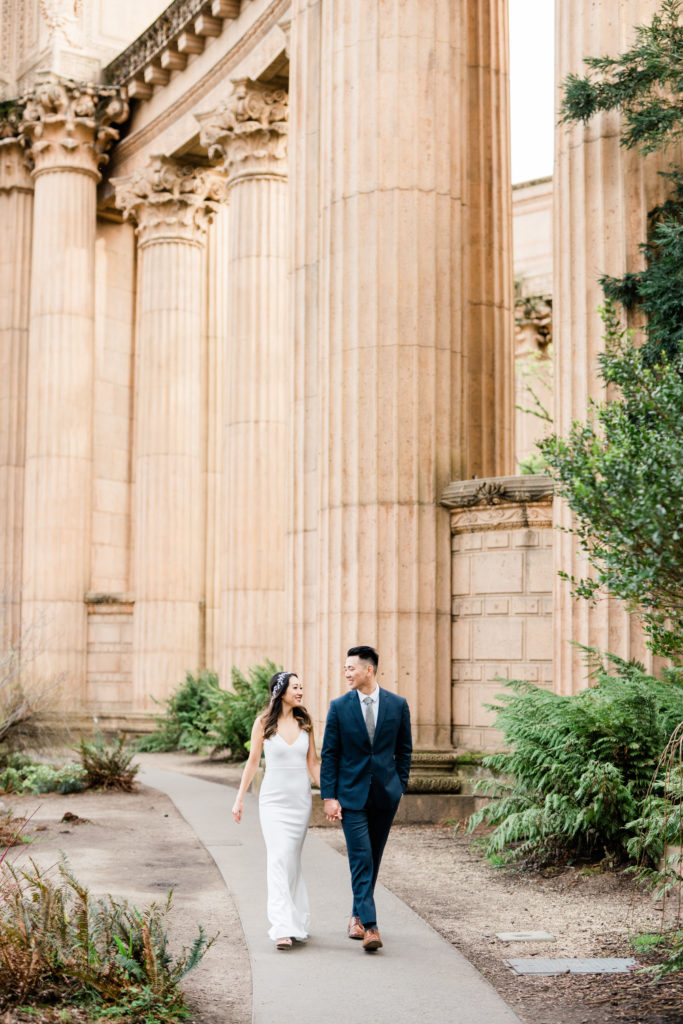 a walk through palace of fine arts engagement
