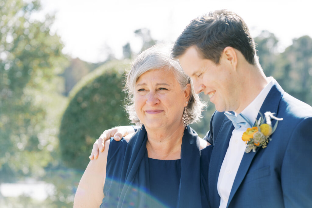 Emotional moment between groom and his mother