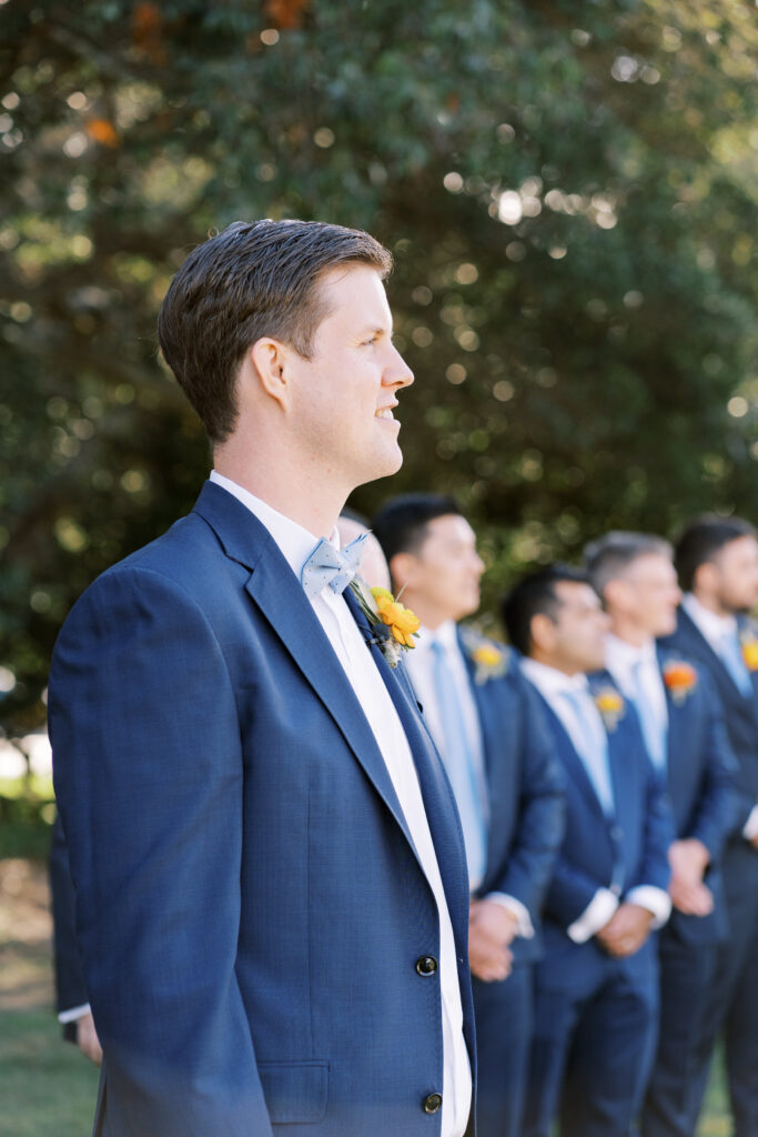 Groom waiting with anticipation at the venue
