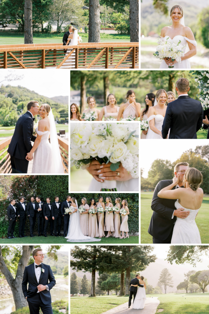 pinterest grid of a marin country club wedding