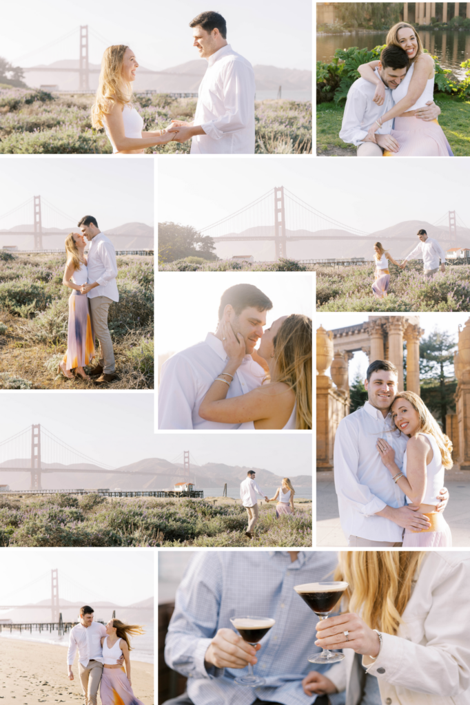 pinterest grid of a place of fine arts engagement shoot 