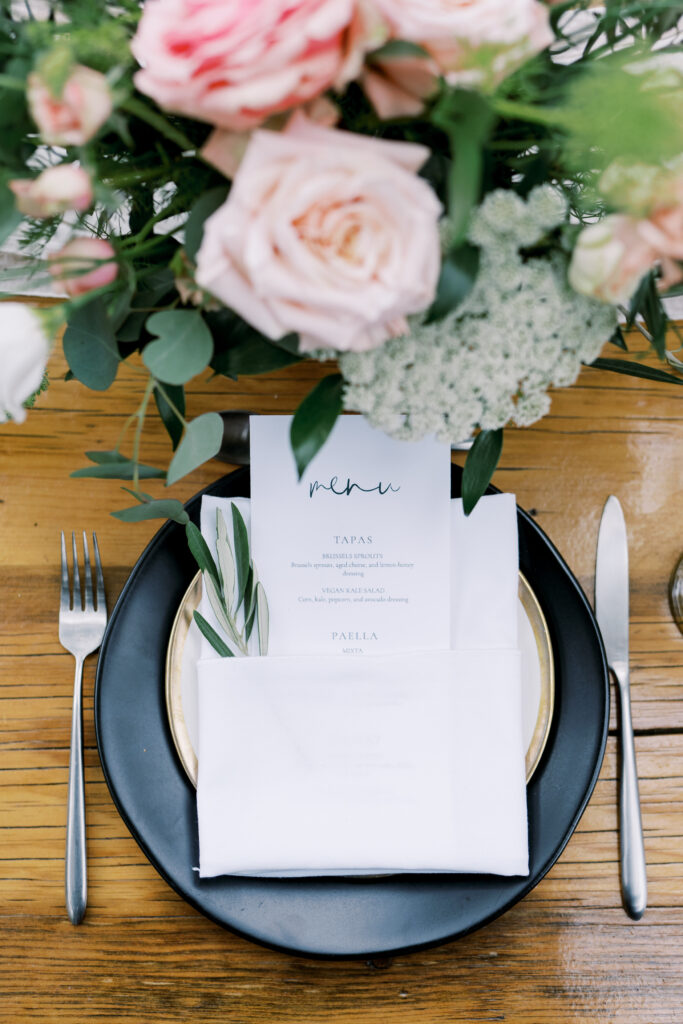 wedding table setup details