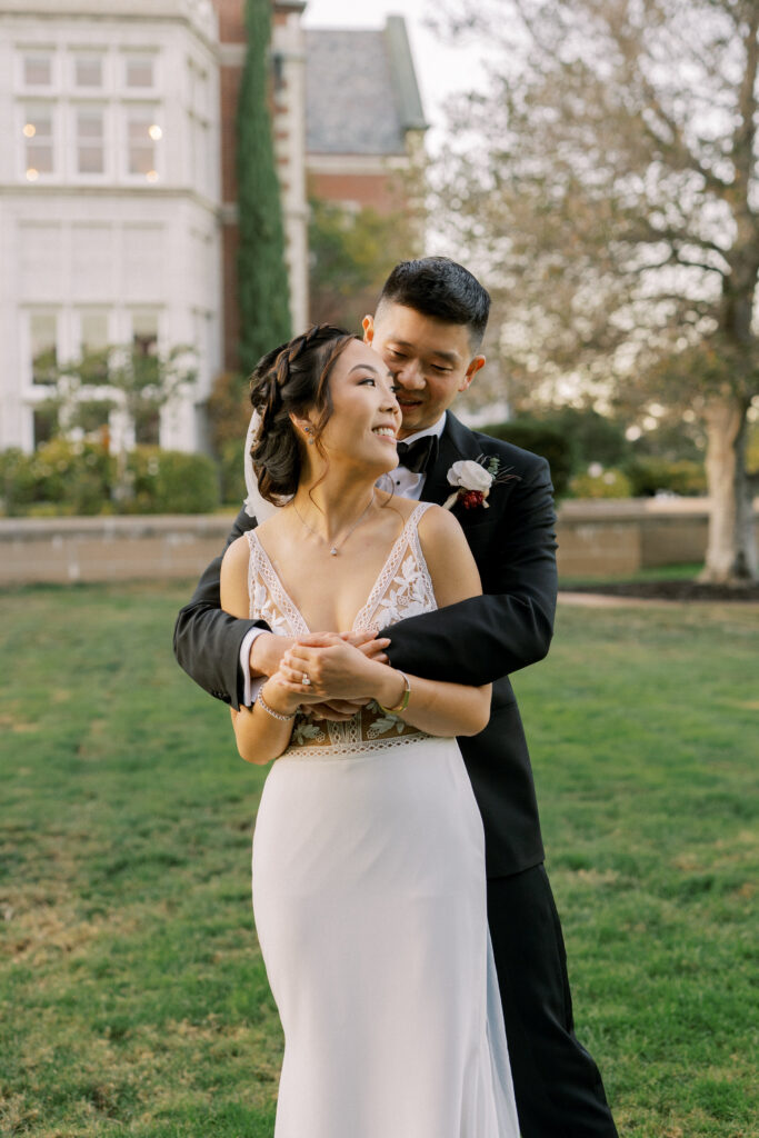hugging portrait of the couple