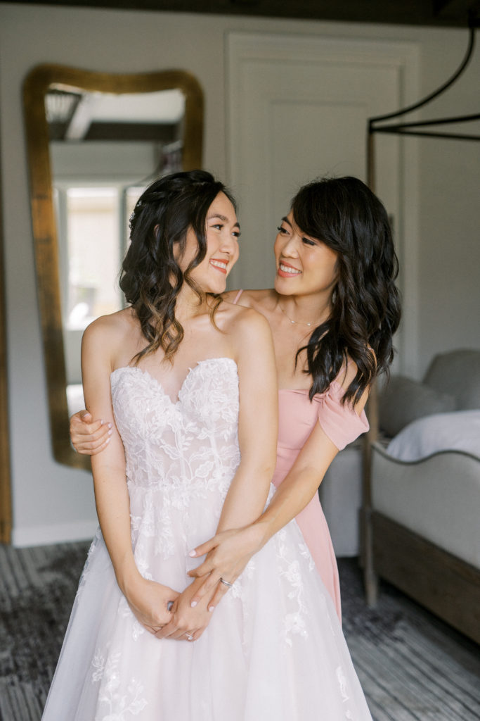 maid of honor and bride portrait