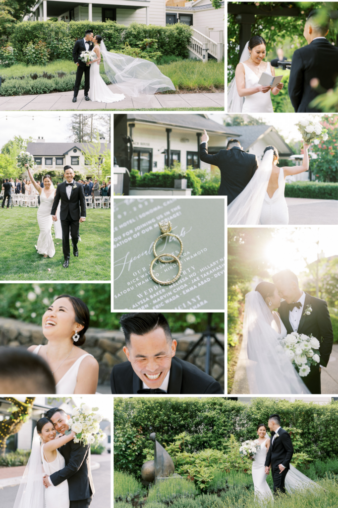 pinterest grid of a macarthur place wedding