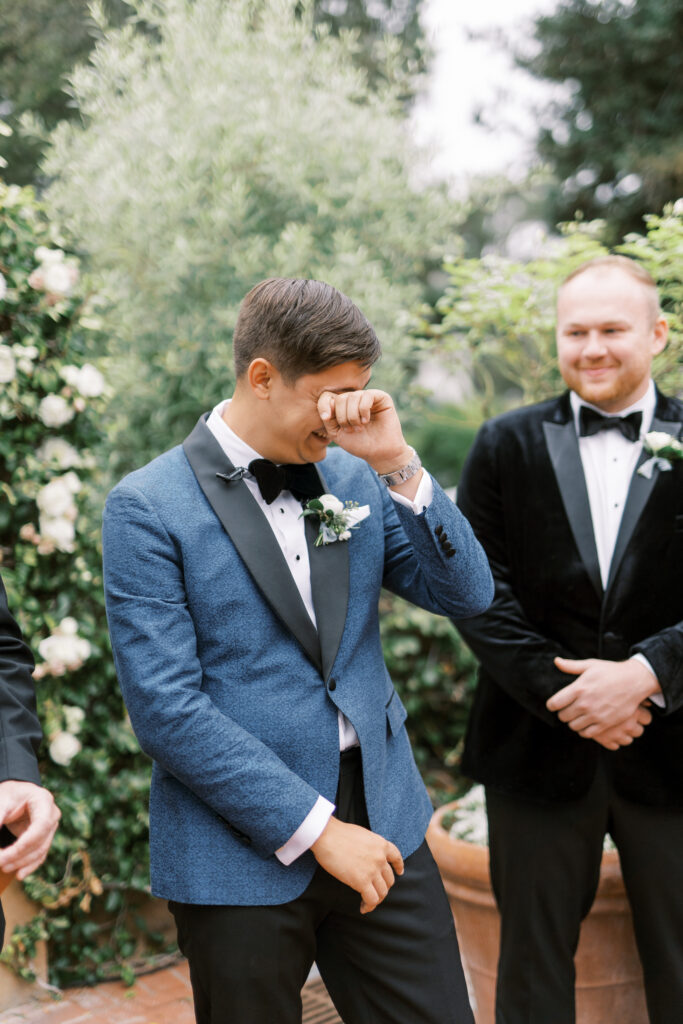 groom shedding tears