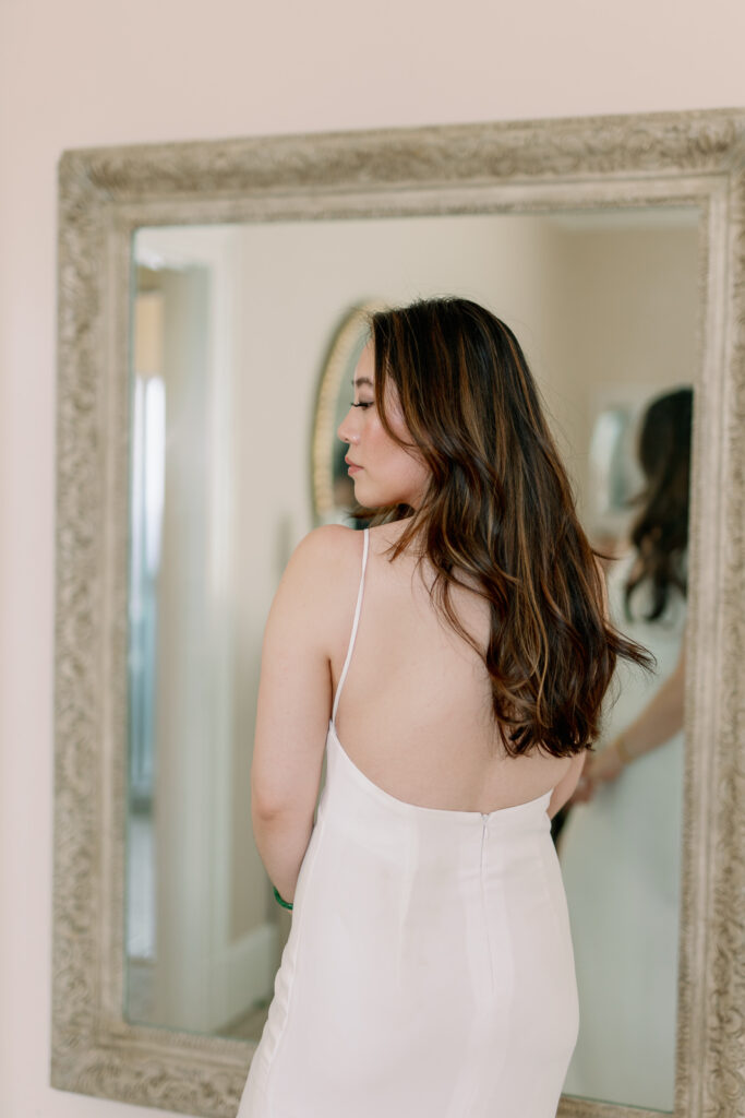 back of bride portrait