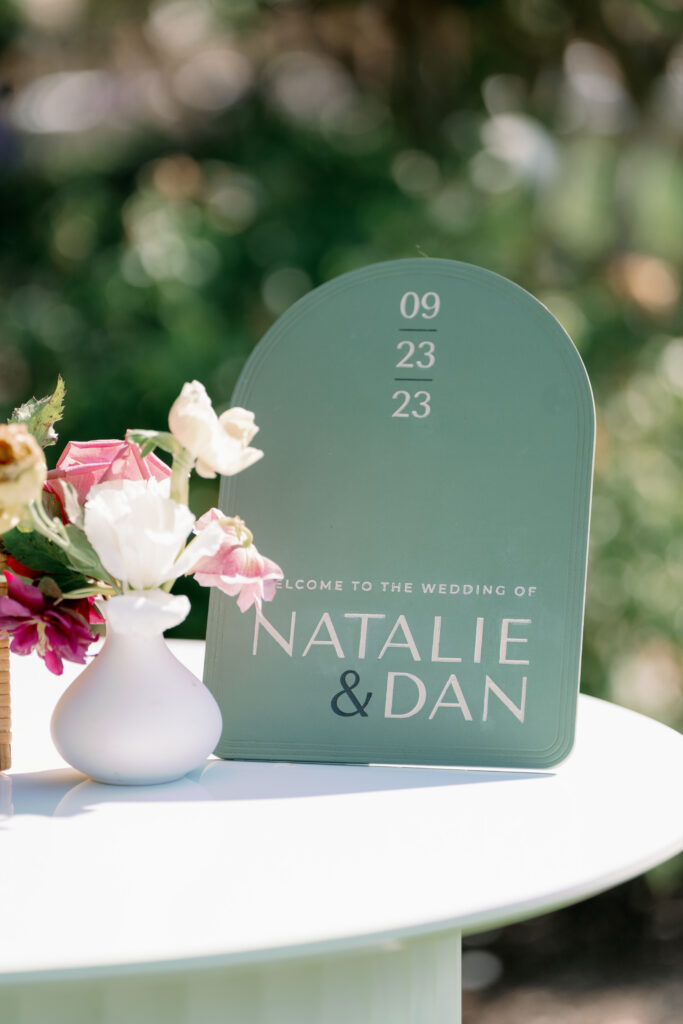 wedding table signage