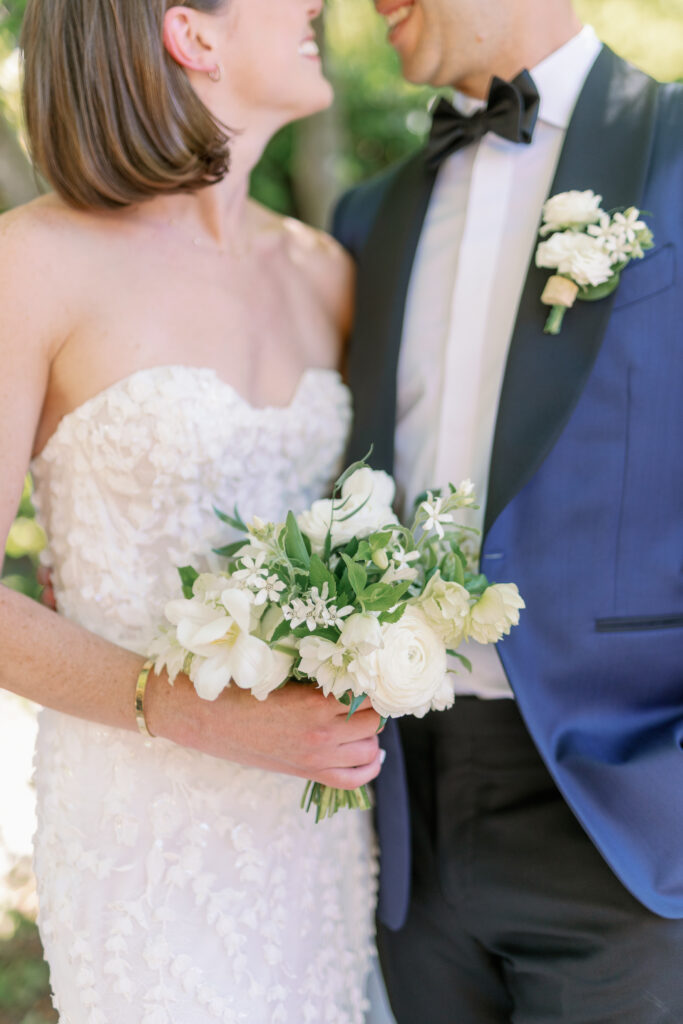 close up shot of bride's bouquet