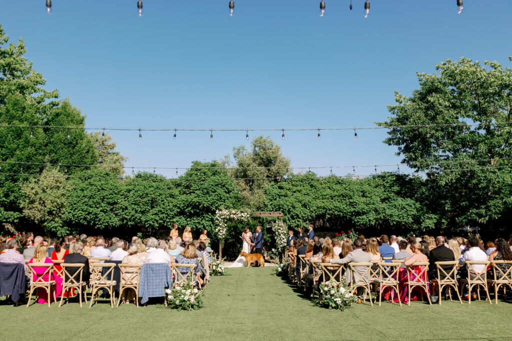 wide shot of wedding ceremony