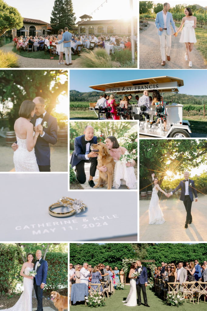 pinterest grid of a the lodge at sonoma wedding 
