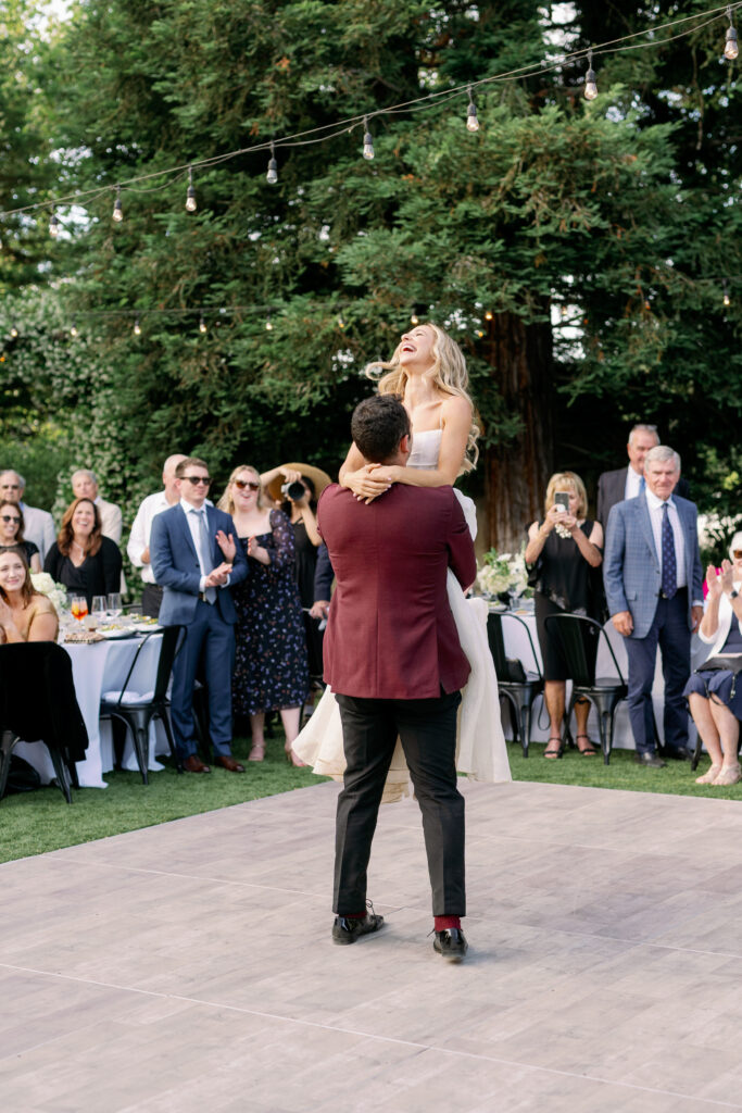 bride and groom at the dance floor