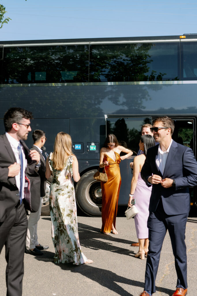 candid photo of guests arriving to the venue