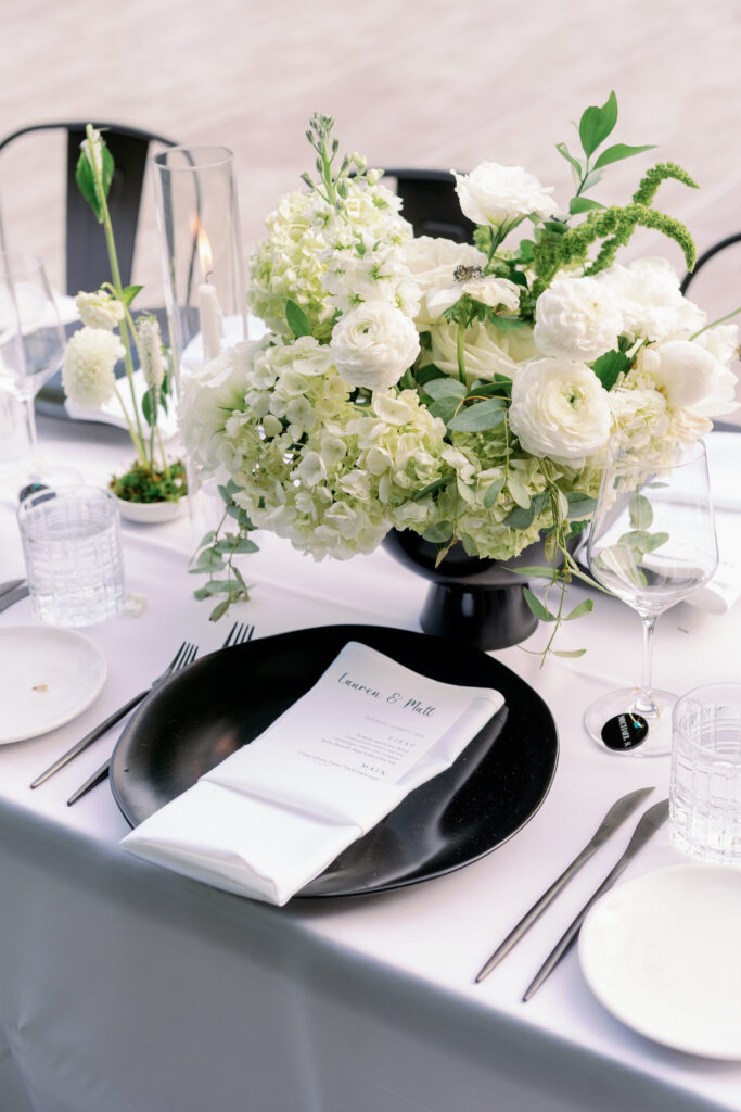 wedding reception table setup details